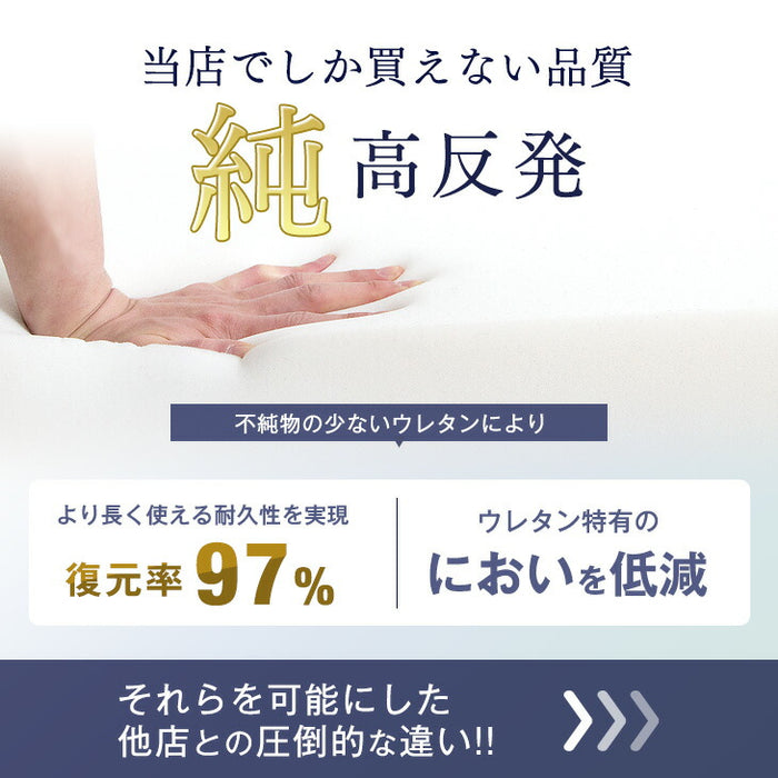 [ダブル]「純」 高反発 マットレス 厚さ8cm 収納バンド付 170N 超低ホル エコテックス認証〔43310055〕