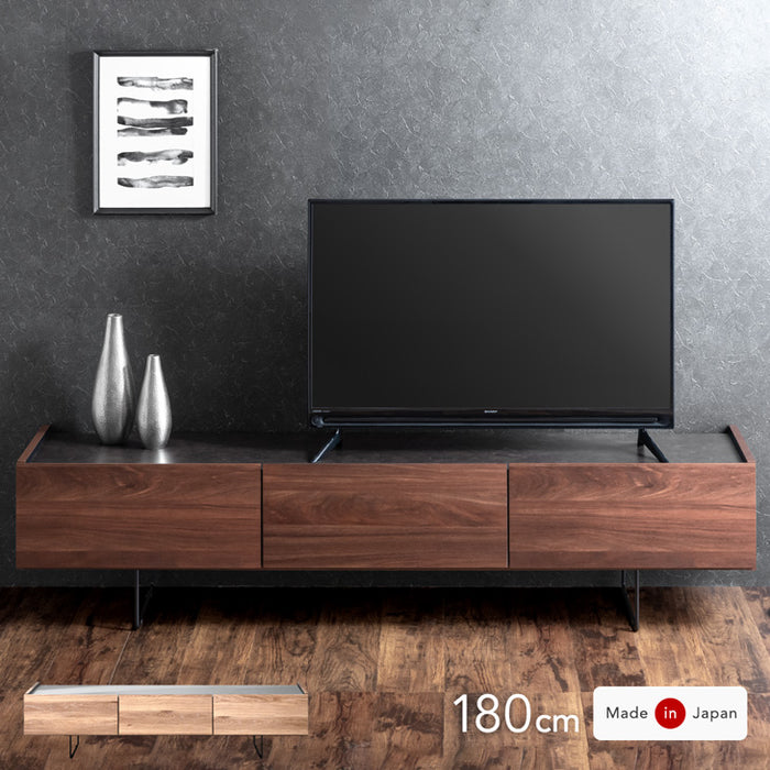 ［幅180cm］テレビ台 ローボード 完成品 国産 収納 木目調 脚付き 大川家具【超大型商品】〔24900079〕