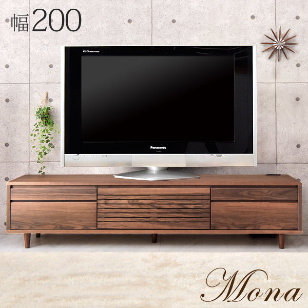 幅200cm テレビ台 200 完成品 木製 天然木 テレビボード 収納 【玄関渡し】【超大型商品】〔71020041〕