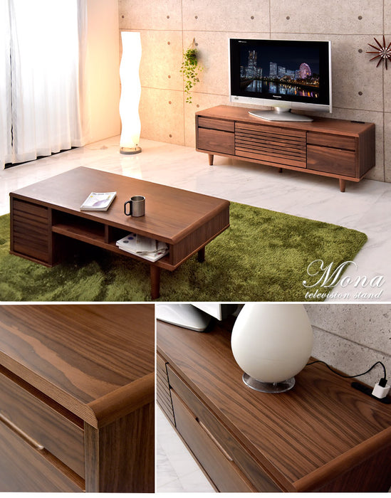 幅140cm テレビ台 完成品 木製 天然木 テレビボード 収納【超大型商品】 〔71020039〕