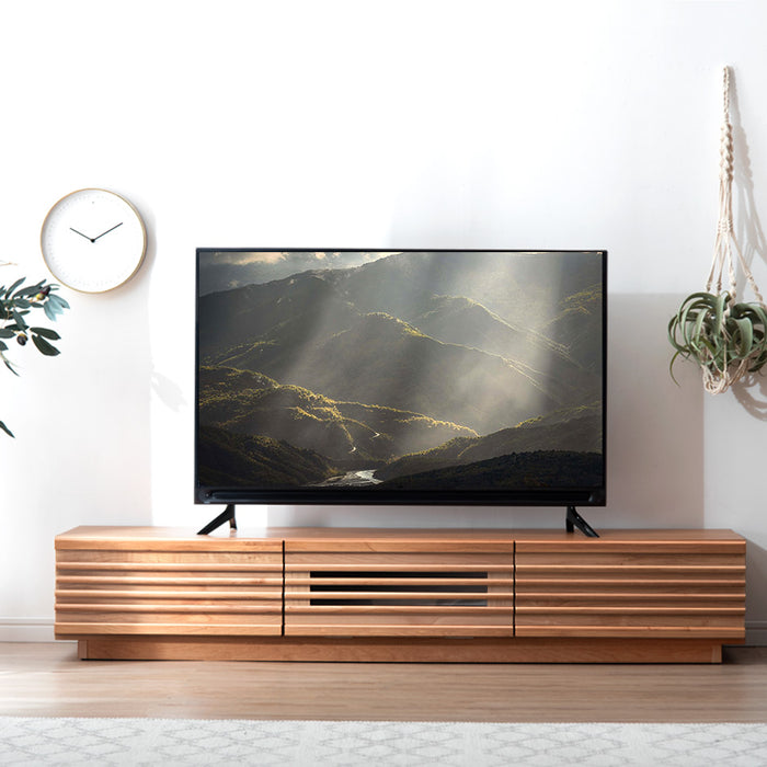 幅150cm アルダー無垢 国産 完成品 テレビ台 ロータイプ *ダリア-TG*【超大型商品】〔38700008〕