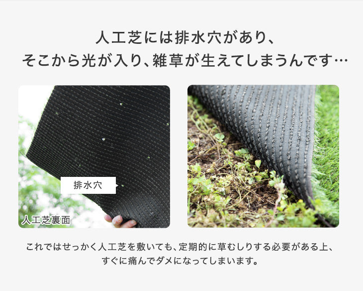 [1×10m] 2枚セット 防草シート 人工芝 雑草防止 草よけ ガーデニング 〔50900063〕