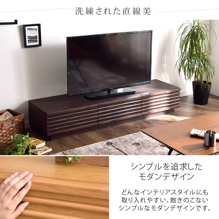幅150cm アルダー無垢 国産 完成品 テレビ台 ロータイプ *ダリア-TG*【超大型商品】〔38700008〕