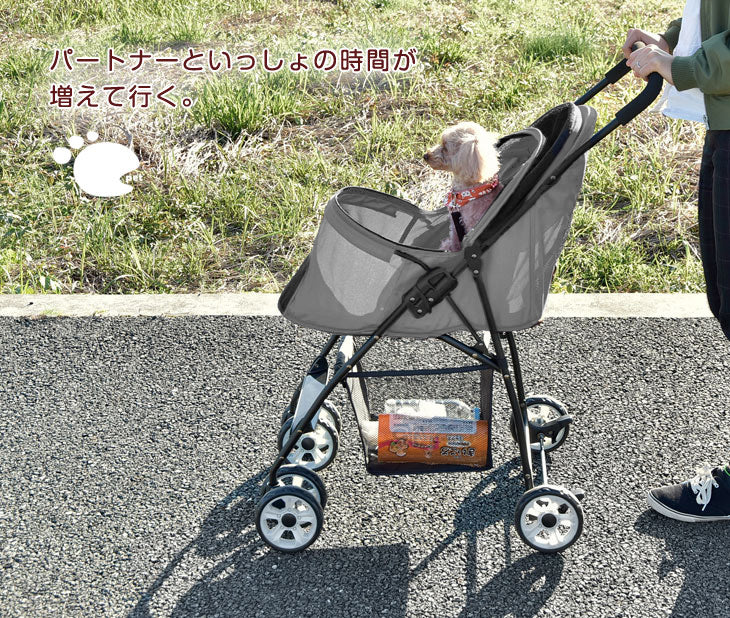 ［4輪］小型犬のお散歩に! ミニ ペットカート 折りたたみ 軽量 コンパクト〔41000001〕
