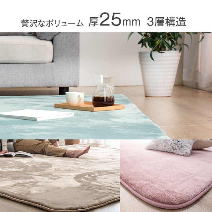 ［3畳用］200×250cm 高反発ラグ ホットカーペット 2点セット 滑り止め付〔30300020〕