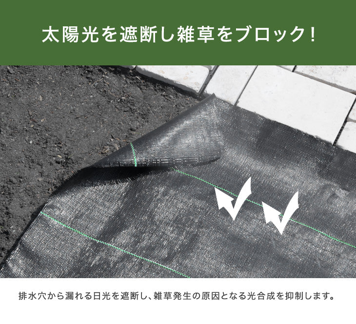 [1×10m] 2枚セット 防草シート 人工芝 雑草防止 草よけ ガーデニング 〔50900063〕