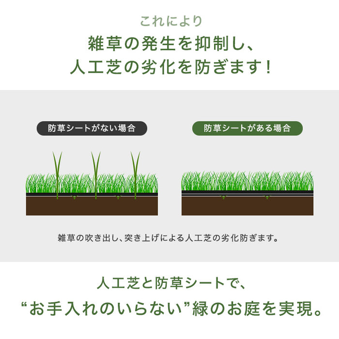 [1×10m] 2枚セット 防草シート 人工芝 雑草防止 草よけ ガーデニング 〔50900063〕