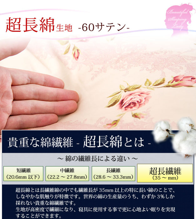 美の敷布団カバー ローズヒップオイル配合 日本製 美肌効果 シングル ロング 美白 アンチエイジング うるわし繊維 敷き布団カバー シングル 洗える 超長綿 敷布団カバー 敷カバー 国産 布団カバー 105×215 洗濯ＯＫ 新疆綿 ウォッシャブル