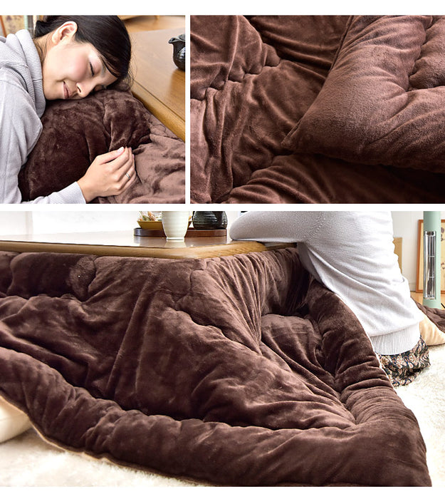 150×80cm 手触り抜群！丸洗いもOK！ こたつテーブル + 掛布団 ２点セット フランネル 【超大型商品】〔21300267〕