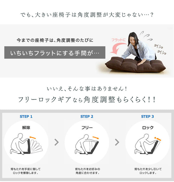座椅子 ハイバック 低反発 42段階 リクライニング座椅子 チェア 〔15210015〕