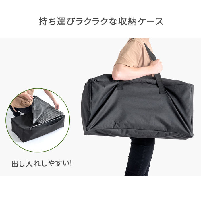 バーベキューコンロ メッシュテーブル 2点セット BBQコンロ セット 鉄板付 大型 〔44400074〕