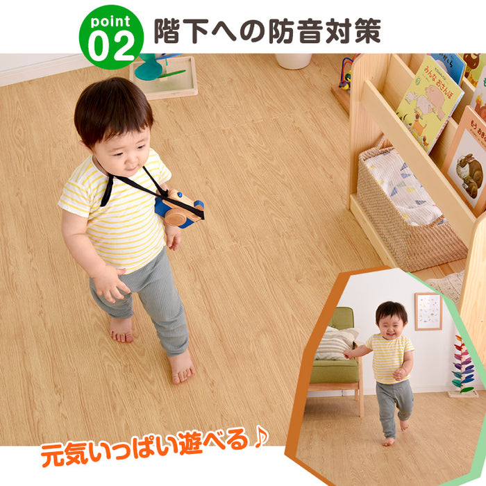 6畳 木目調 ジョイントマット 32枚 大判59cm 極厚20mm 靴下でも滑りにくい 抗菌 〔31800005〕