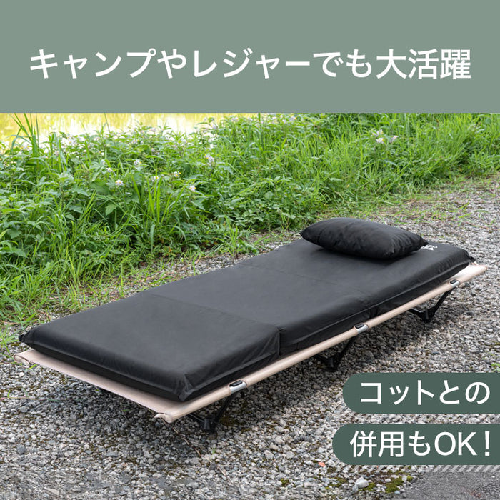 《新提案》3way車中泊マット+専用カバーSET 幅60cm 8cm キャンプマット 撥水 カバー クッション 枕 付〔15210099〕