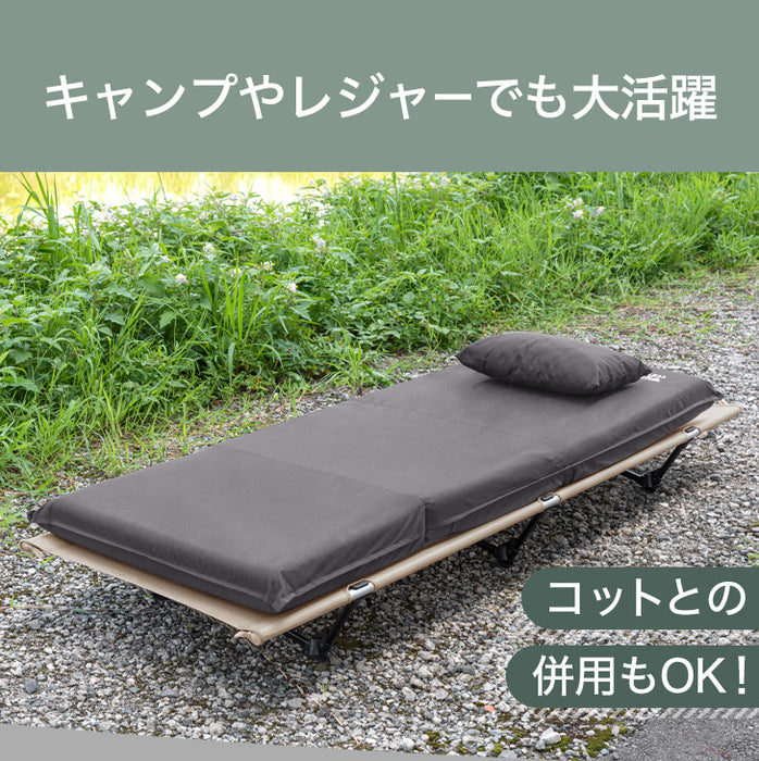［単品］3way 車中泊マット 幅60cm 枕 付 8cm キャンプマット 撥水 キャンプ マット ソファベッド 座椅子 〔15210095〕