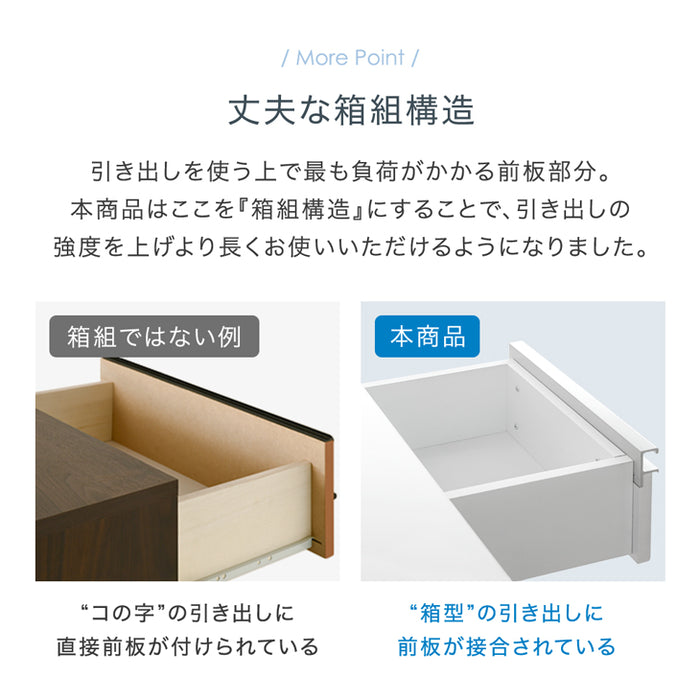 [幅89cm] 大理石調 キッチンカウンター 日本製 大川家具 完成品 食器棚 収納〔83100001〕