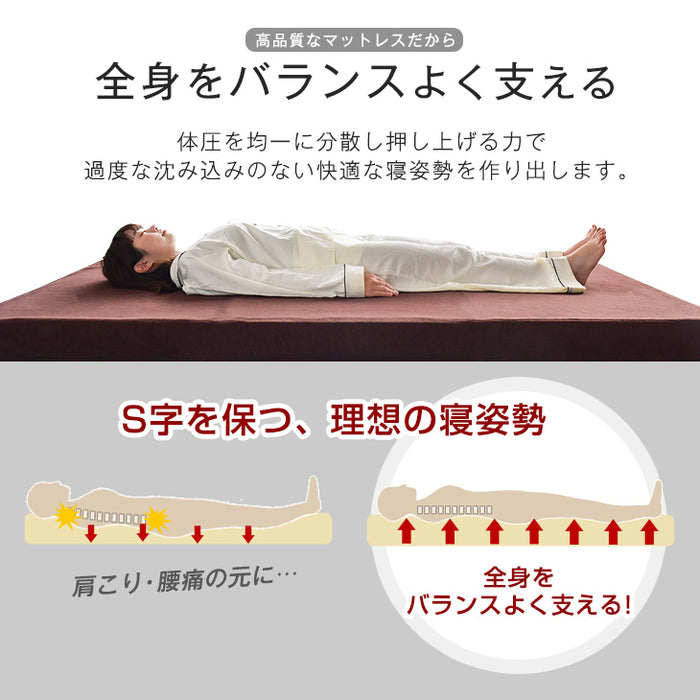 ［ダブル］確かな品質「純」高反発マットレス 高密度30D 210N 厚み10cm〔13810018〕