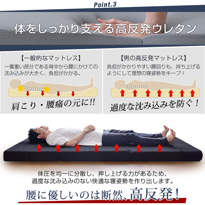 [ダブル] 男の高反発ソファマットレス 4way 竹炭 消臭 ソファベッド〔13810131〕