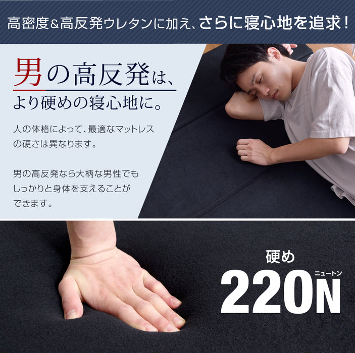 [ダブル] 男の高反発ソファマットレス 4way 竹炭 消臭 ソファベッド〔13810131〕