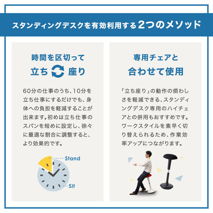 ハイ＆ロー ツインデスク 幅120-200 回転式 L字 スタンディングデスク デスク パソコンデスク オフィス 机 在宅ワーク〔56800003〕