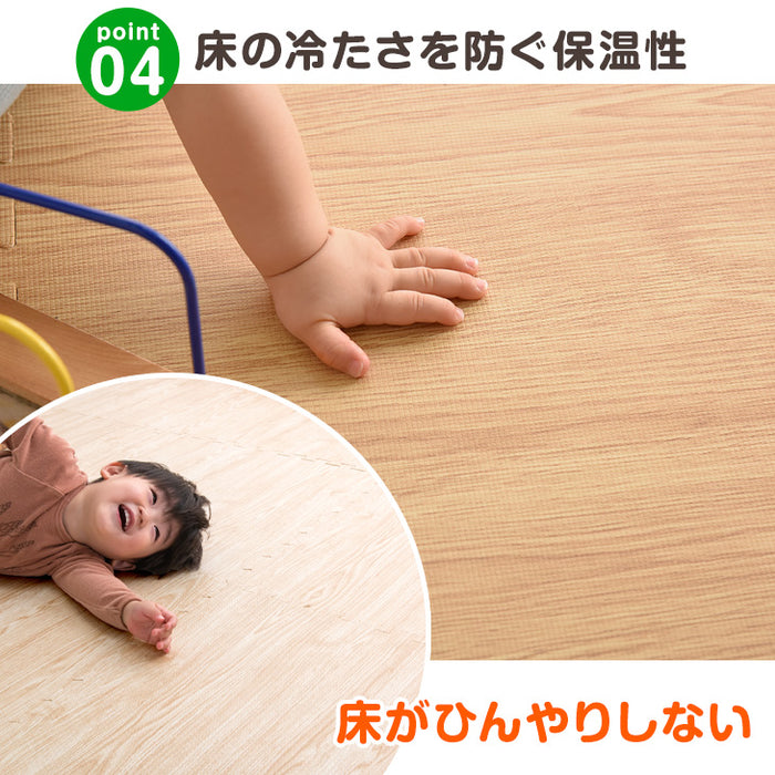 6畳 木目調 ジョイントマット 32枚 大判59cm 極厚20mm 靴下でも滑りにくい 抗菌 〔31800005〕