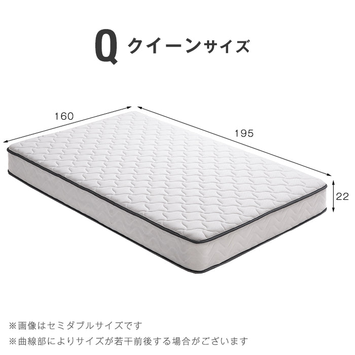 【アウトレット 在庫限り品】[クイーン] トリプルエッジサポート ポケットコイルマットレス ホワイト 厚み22cm エコテックス生地 シックハウス対策 3Dメッシュ〔1780003271〕