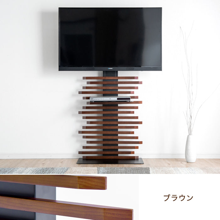 天然木 テレビスタンド ハイタイプ 棚板付き 5段階高さ調節 震度7試験クリア 背面収納 壁寄せ〔56800018〕