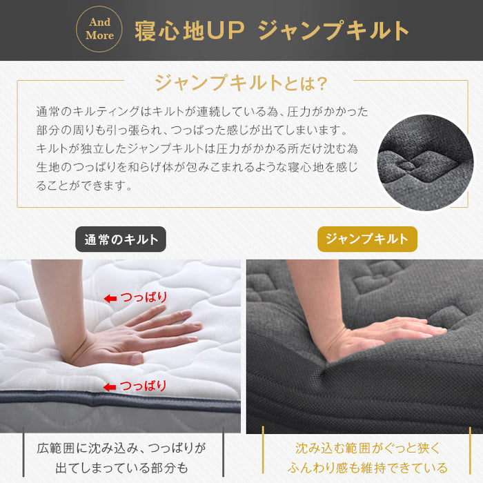 ［シングル］男の脚付きマットレス 竹炭消臭 ボンネルコイル 硬め 消臭 抗菌 3Dメッシュ 通気性抜群〔17800116〕