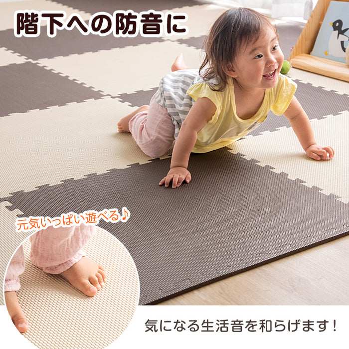 ［6畳］防炎 ジョイントマット 32枚 大判59cm 床暖房対応 サイドパーツ付〔49400002〕
