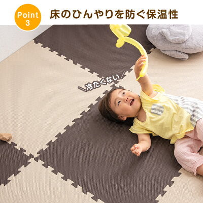 ［12畳］防炎 ジョイントマット 64枚 大判59cm 床暖房対応 サイドパーツ付〔49400003〕