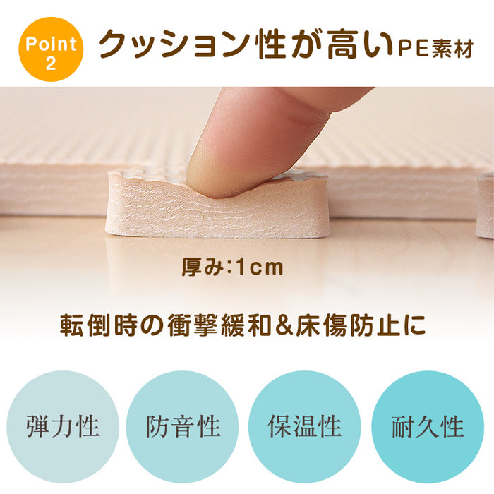 ［6畳］防炎 ジョイントマット 32枚 大判59cm 床暖房対応 サイドパーツ付〔49400002〕