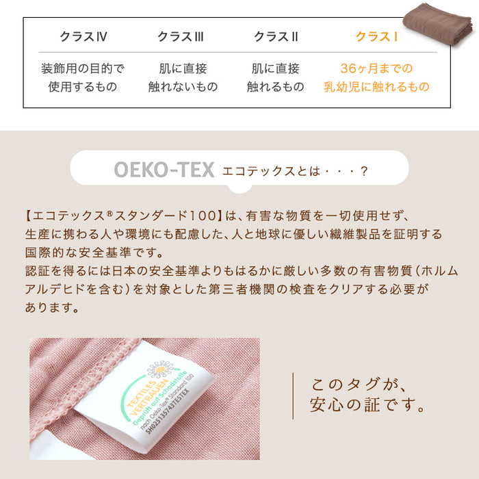 ［ダブル］5重 ガーゼケット 丸洗いOK エコテックス認証 肌掛け布団 無添加 洗える〔18900005〕