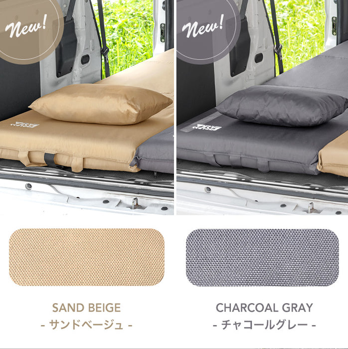 ［2個セット］3way 車中泊マット 幅60cm 枕 付 8cm キャンプマット 撥水 キャンプ マット ソファベッド 座椅子〔15210100〕