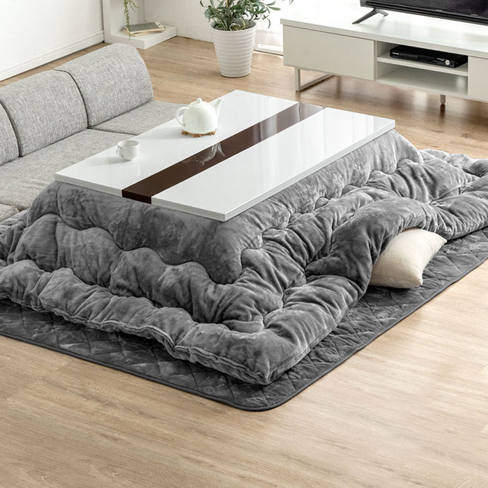 ［3点セット］速暖2秒! ハイグロス こたつ ＋ とろりん掛敷 105×75cm 600Wハロゲンヒーター 手元コントローラー 長方形 こたつ 掛布団 敷布団〔09140736〕