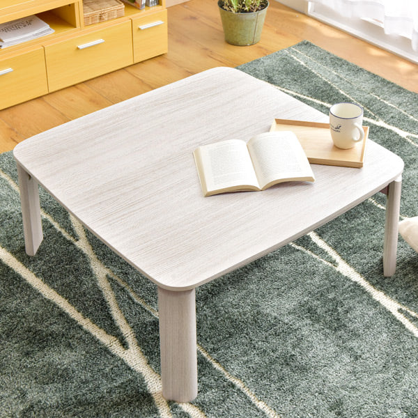 フラットヒーター 折れ脚こたつ 75×75 正方形 手元コントローラー付き 〔21300016〕