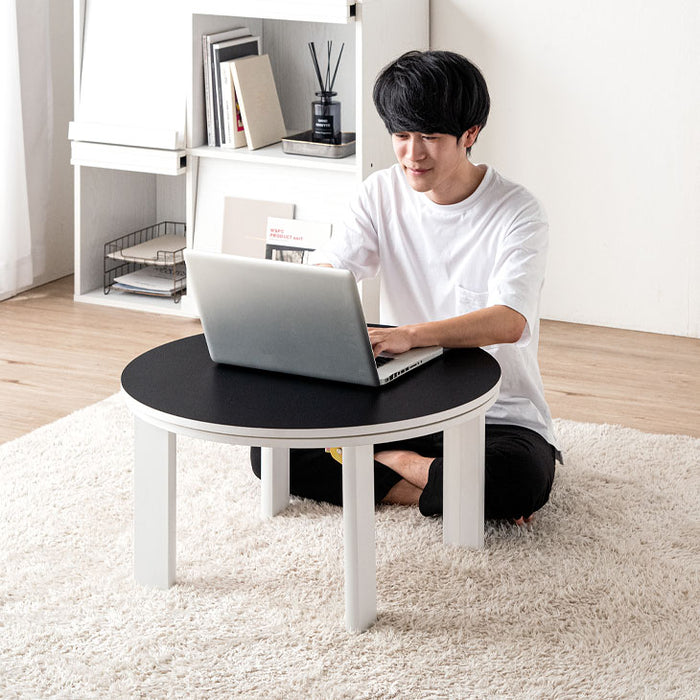 ［円形 70cm］天板 リバーシブル 折れ脚 こたつ テーブル 〔21300148〕