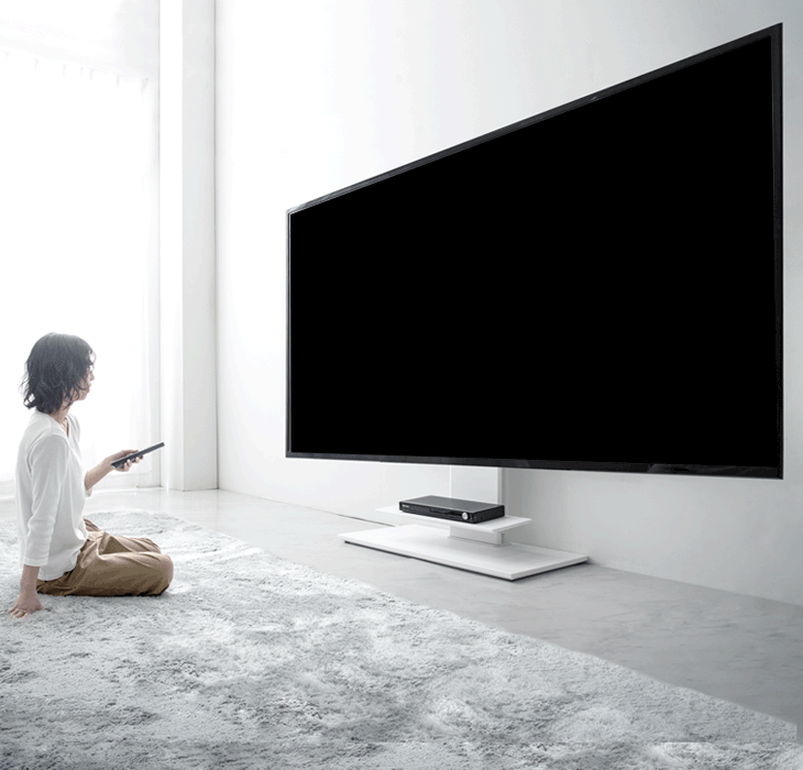 [65～90インチ対応]最大90V対応 テレビスタンド 棚板付 TVスタンド ロータイプ 壁寄せテレビスタンド 壁寄せテレビ台 コード収納 自立式 大型テレビ対応〔45400046〕