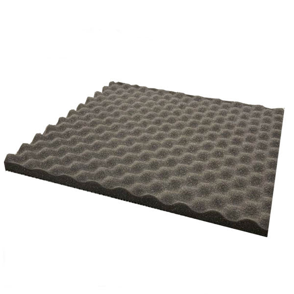 吸音材 5枚セット 50×50cm 厚み 2.5cm 日本製 難燃 波型 プロファイル 吸音材 ウレタンフォーム スポンジ 25mm 吸音 防音 壁 壁面 スタジオ 楽器 賃貸 マンション アパート ブラック 〔23300053〕