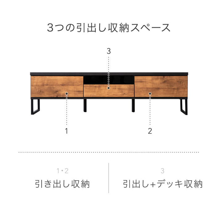 幅150cm 国産 完成品  ヴィンテージ調テレビ台 ロ－タイプ【超大型商品】 〔24900080〕