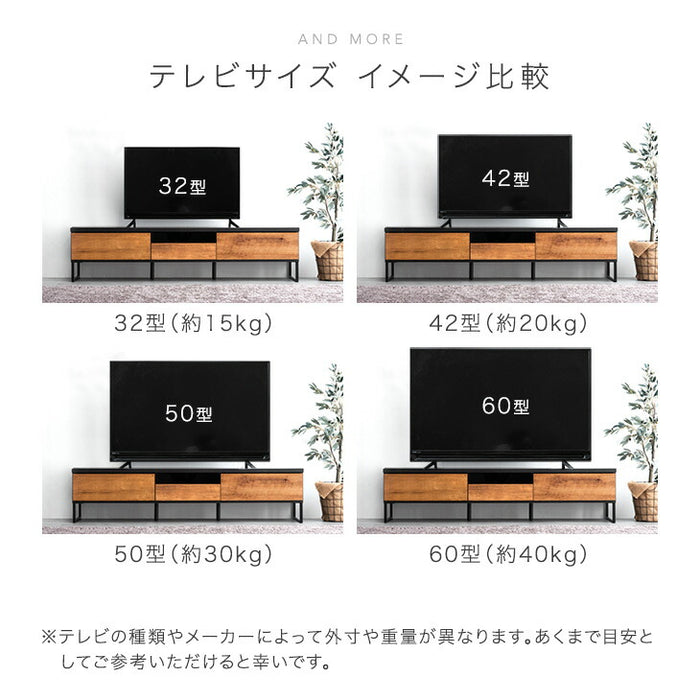 ［幅180cm］ ヴィンテージ調テレビ台 国産 完成品  引き出し付 【超大型商品】〔24900081〕