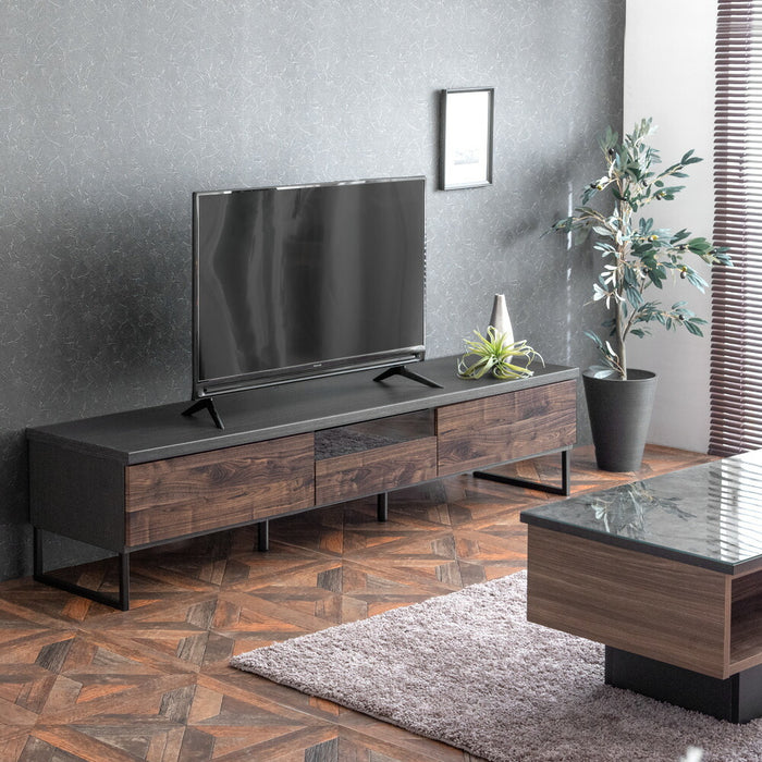 ［幅180cm］ ヴィンテージ調テレビ台 国産 完成品  引き出し付 【超大型商品】〔24900081〕