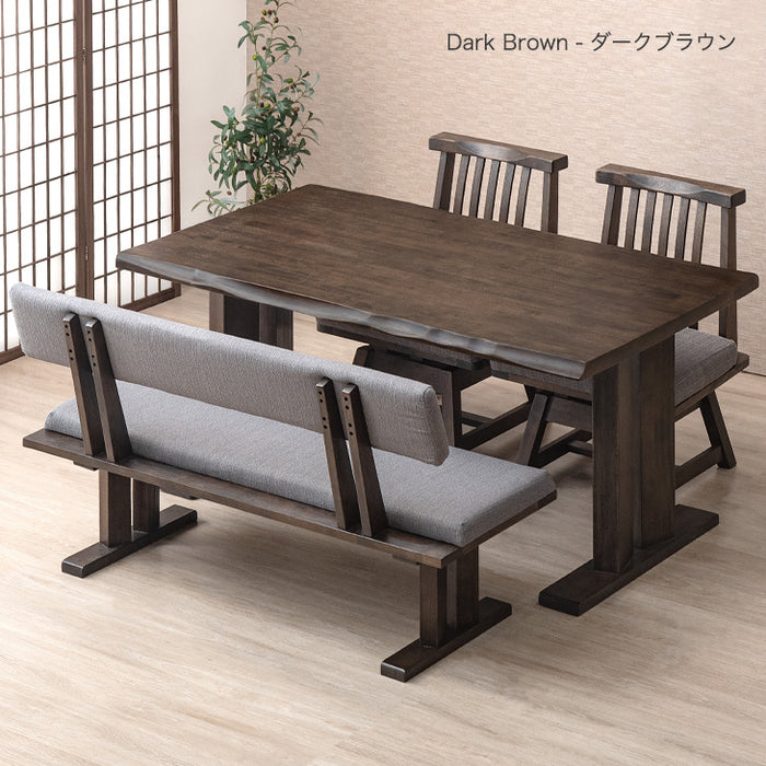 4人掛け 和風 ダイニングテーブル4点セット 回転椅子【超大型商品】〔30030021〕
