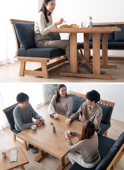 [5人掛け] 和モダン リビングダイニング5点セット【玄関渡し】【超大型商品】〔99901241〕