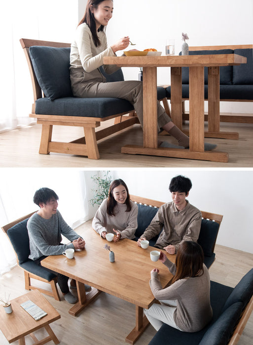 5人掛け 和モダン リビングダイニング5点セット【玄関渡し】【超大型商品】〔99901243〕