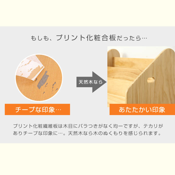 ［幅70cm］現役ママが考えた 絵本ラック 天然木 おもちゃ収納 完成品 絵本収納 絵本棚〔30500007〕
