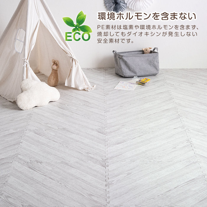 ［6畳用］木目調 ジョイントマット 32枚 大判59cm 抗菌 防臭 防音 洗える 床暖房対応〔31800024〕