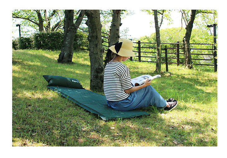 [190×65cm] エアマット 枕付 寝具 コンパクト レジャー アウトドア キャンプ用品〔3500003100〕
