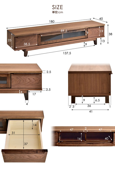 幅180cm 国産 完成品 テレビ台  【超大型商品】〔36800004〕