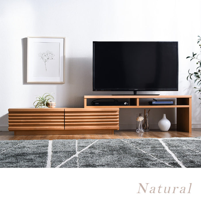 ［幅110-210cm］テレビ台 国産 完成品 アルダー無垢 伸縮式 *ダリア-TG*〔38700023〕