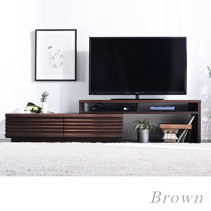 ［幅110-210cm］テレビ台 国産 完成品 アルダー無垢 伸縮式 *ダリア-TG*〔38700023〕