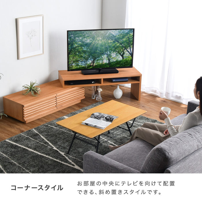 ［幅110-210cm］テレビ台 国産 完成品 アルダー無垢 伸縮式 *ダリア-TG*〔38700023〕